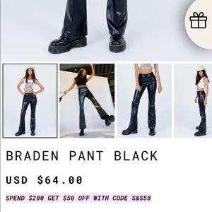 Princess Polly Black Leather Pant